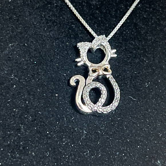 Kay Jewelers Silver and Black Cat Necklace - Picture 2 of 5